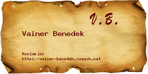 Vainer Benedek névjegykártya