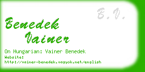 benedek vainer business card